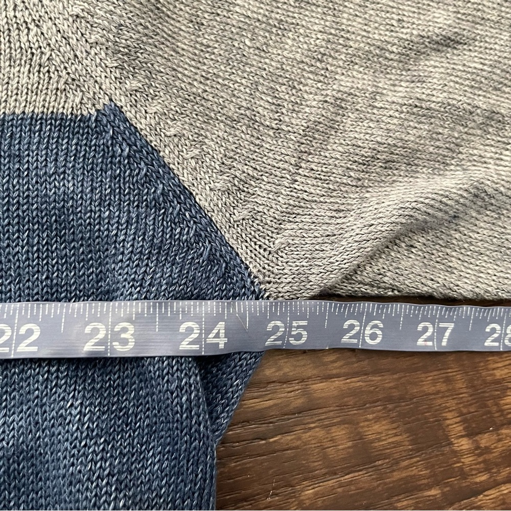 Todd Snyder 100% linen two tone blue strip gray crewneck sweater 2XL *Read - Picture 12 of 16